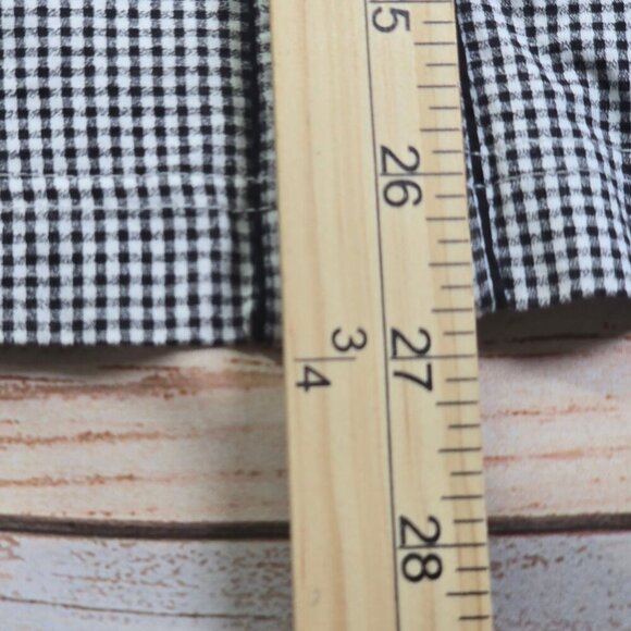 Ferrante Button-Up Black & White Checkered Collared Shirt, Small - Picture 8 of 9